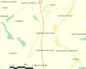 Poziția localității Nuisement-sur-Coole