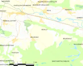 Poziția localității Œuilly