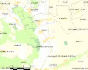 Poziția localității Oger