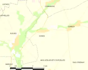 Poziția localității Ognes