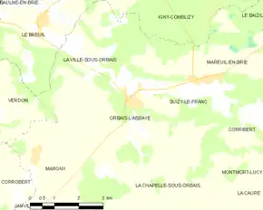 Poziția localității Orbais-l'Abbaye