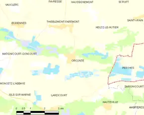 Poziția localității Orconte