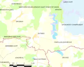 Poziția localității Outines