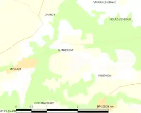 Poziția localității Outrepont