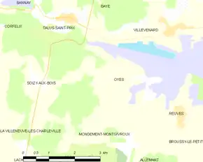 Poziția localității Oyes