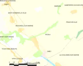 Poziția localității Pogny