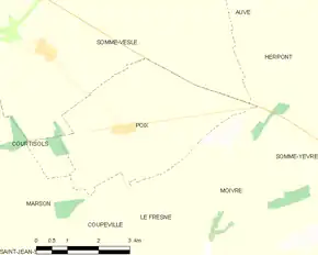 Poziția localității Poix