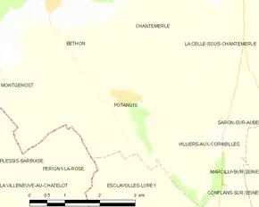 Poziția localității Potangis