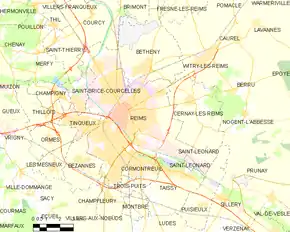 Poziția localității Reims
