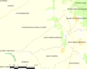 Poziția localității Les Rivières-Henruel