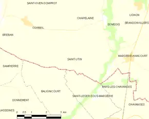 Poziția localității Saint-Utin