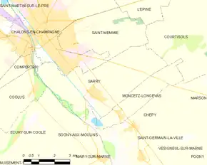 Poziția localității Sarry