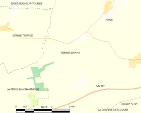 Poziția localității Somme-Bionne