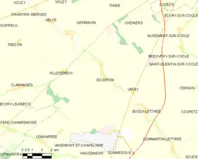 Poziția localității Soudron