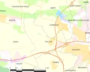 Poziția localității Thillois