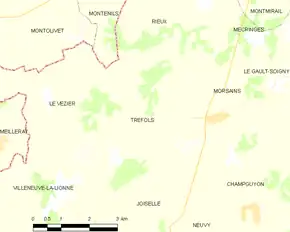 Poziția localității Tréfols