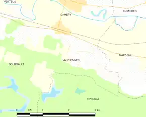 Poziția localității Vauciennes