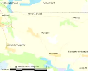 Poziția localității Vauclerc