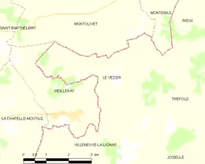 Poziția localității Le Vézier