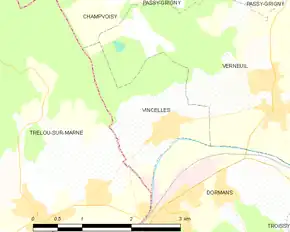 Poziția localității Vincelles