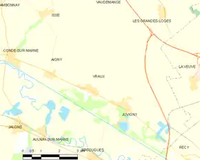 Poziția localității Vraux