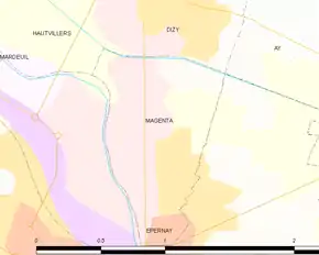 Poziția localității Magenta