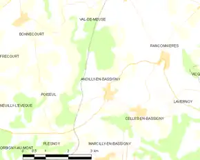 Poziția localității Andilly-en-Bassigny