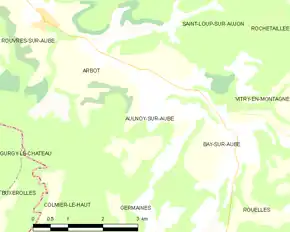 Poziția localității Aulnoy-sur-Aube