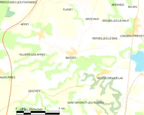 Poziția localității Baissey