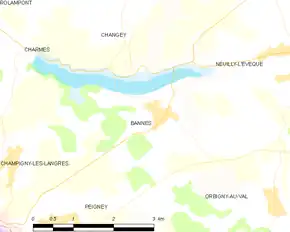 Poziția localității Bannes