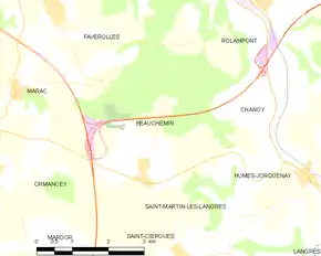 Poziția localității Beauchemin