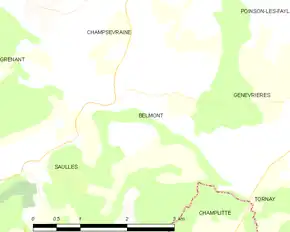 Poziția localității Belmont