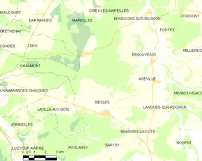 Poziția localității Biesles