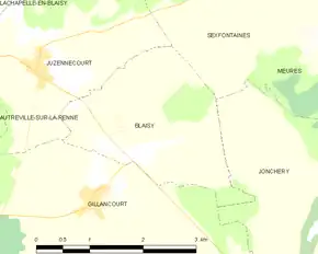 Poziția localității Blaisy