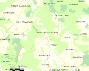 Poziția localității Bourdons-sur-Rognon