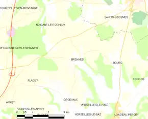 Poziția localității Brennes