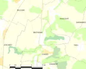 Poziția localității Brethenay