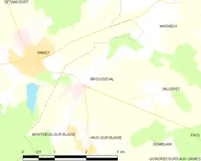 Poziția localității Brousseval