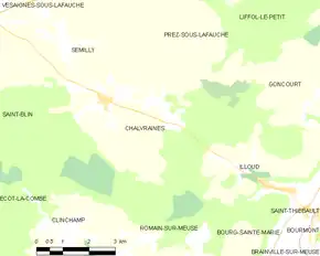 Poziția localității Chalvraines