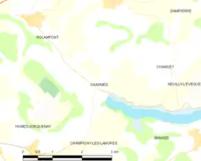 Poziția localității Charmes