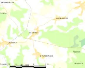 Poziția localității Chaudenay