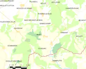 Poziția localității Coublanc