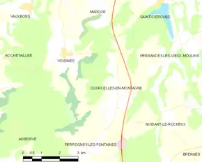 Poziția localității Courcelles-en-Montagne
