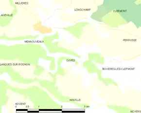 Poziția localității Cuves