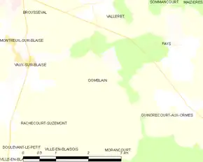 Poziția localității Domblain