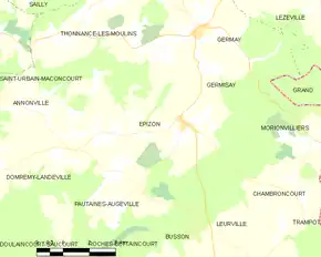 Poziția localității Épizon