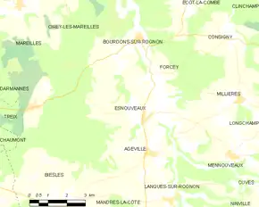 Poziția localității Esnouveaux