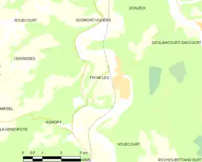 Poziția localității Froncles