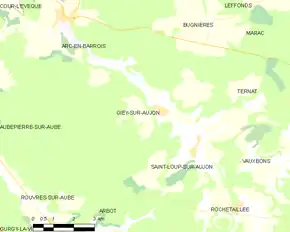 Poziția localității Giey-sur-Aujon