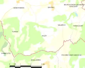 Poziția localității Gilley